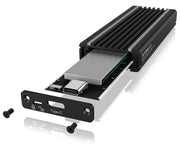 ICY BOX IB-1824ML-C31 SSD-inkapsling Svart M.2