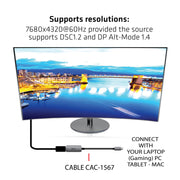 CLUB3D CAC-1567 USB-grafikadapter 7680 x 4320 pixlar Svart