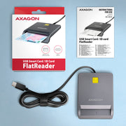Axagon CRE-SM3TC läsare smarta kort inomhus USB Type-C Grå