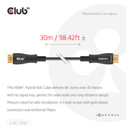 CLUB3D CAC-1392 HDMI-kabel 30 m HDMI Typ A (standard) Svart