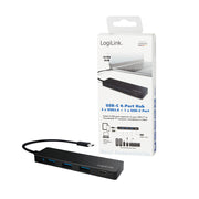 LogiLink UA0311 gränssnittshubbar USB 3.2 Gen 1 (3.1 Gen 1) Type-C 5000 Mbit/s Svart