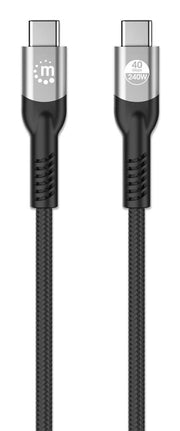 Manhattan 356381 USB-kablar USB4 Gen 3x2 2 m USB C 40 Gbit/s 240 W Svart