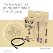 CLUB3D CAC-1570 USB-kablar USB4 Gen 2x2 1,2 m USB C 80 Gbit/s 240 W Svart