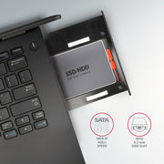 Axagon RSS-CD09 2.5 SSD/HDD caddy into DVD slot 9.5 mm LED ALU nätverkskort/adapters