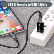 Techly IADAP USB3-AFT kabelomvandlare (hane/hona) USB A USB C Svart