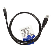 LogiLink CU0026 USB-kablar USB 3.2 Gen 1 (3.1 Gen 1) 1 m USB A Micro-USB B 5 Gbit/s