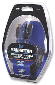 Manhattan 150248 USB-kablar USB 2.0 10 m USB A 0,48 Gbit/s Svart