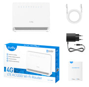 Cudy LT500E trådlös router Snabb Ethernet Dual-band (2,4 GHz / 5 GHz) 4G Vit