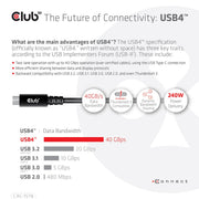 CLUB3D USB4 Gen3x2 Type-C Bi-Directional Cable 8K60Hz
