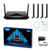 Cudy LT700 trådlös router Gigabit Ethernet Dual-band (2,4 GHz / 5 GHz) 4G Svart