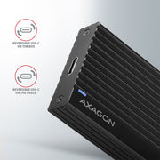 Axagon EEM2-GTR Hölje för lagringsenheter SSD-inkapsling Svart M.2