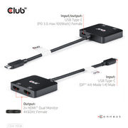 CLUB3D CSV-1558 bilddelare USB Type-C 2x HDMI