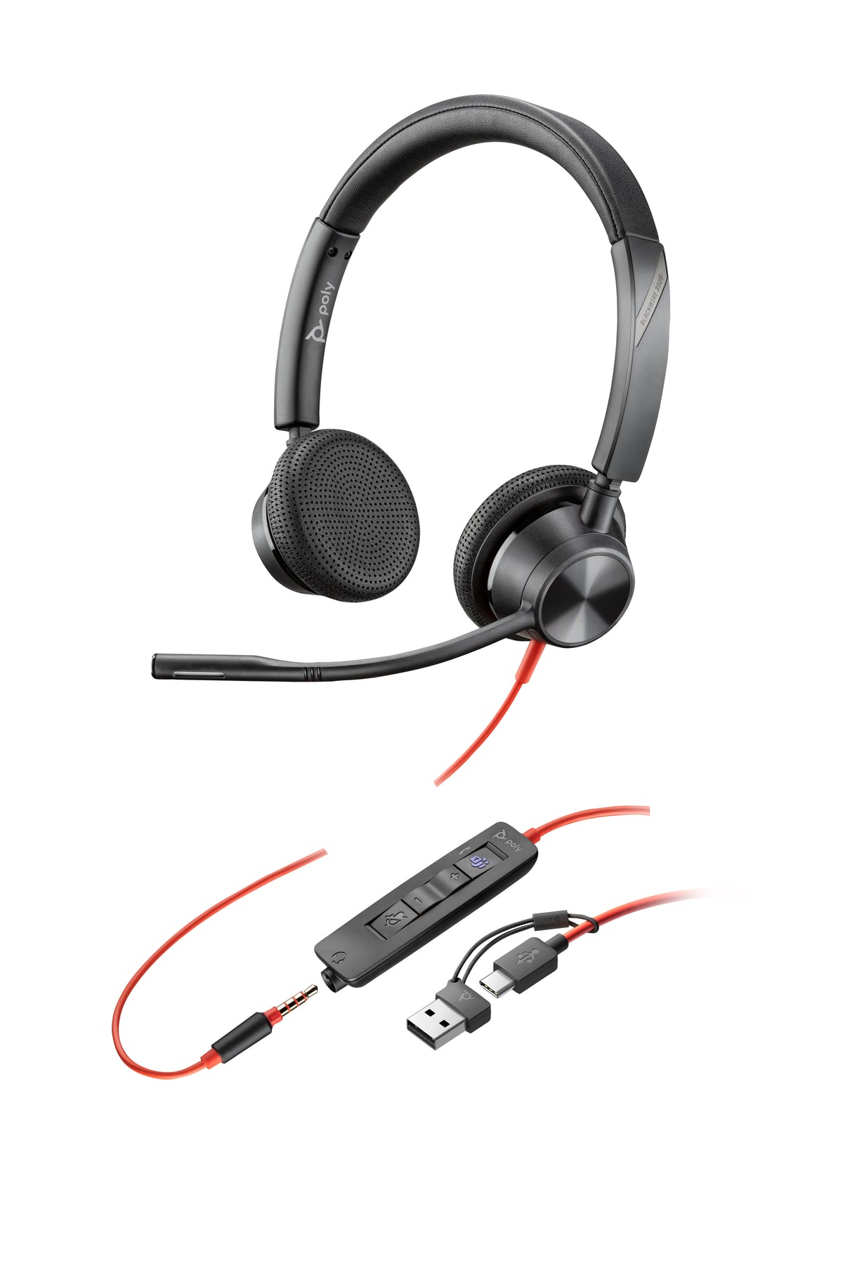 HP Poly Blackwire 3325 Stereo Microsoft Teams Certified USB-C Headset + 3,5