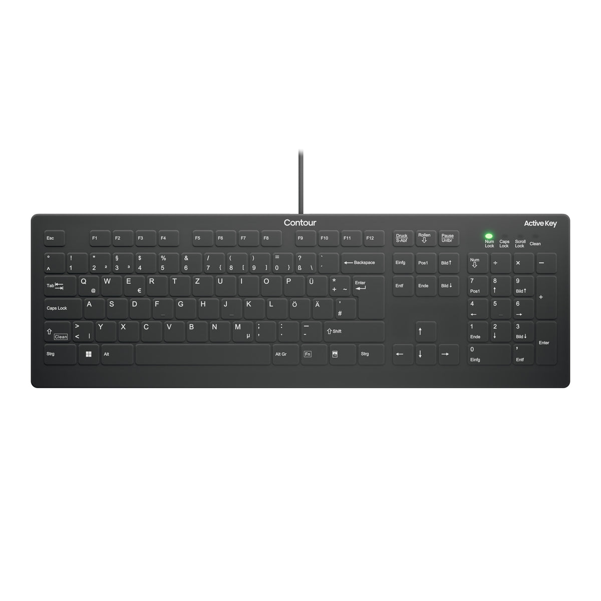 Contour Design Active Key AK-C8112 tangentbord Medical USB QWERTZ tyska Svart