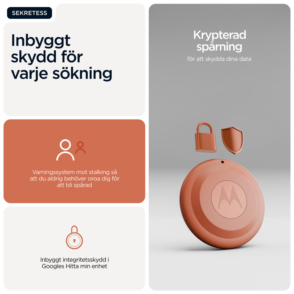 Motorola moto tag 2 Universal Spårningsbricka Orange - PG38C08027