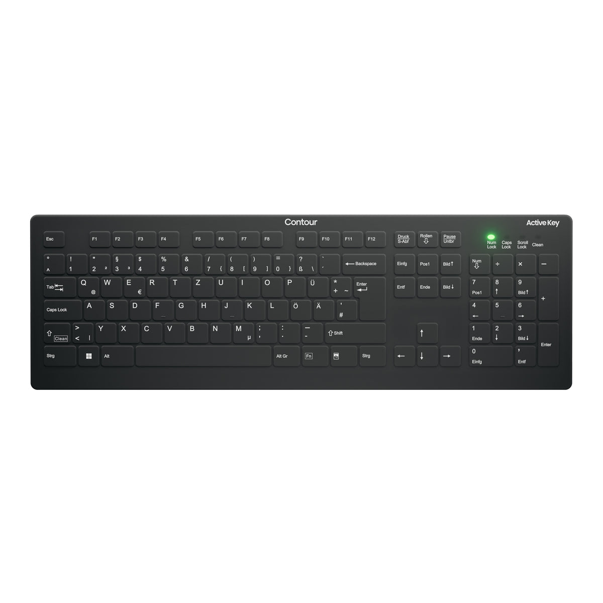 Contour Design Active Key AK-C8112 tangentbord Medical RF Trådlös QWERTZ tyska Svart